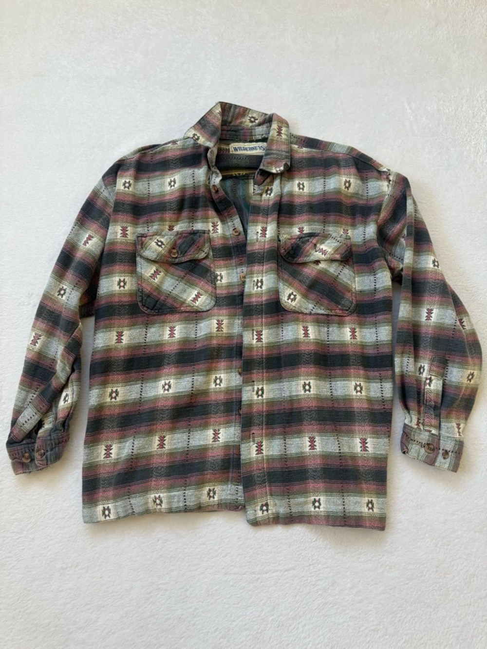 Green & Burgundy Plaid Button-Up Shirt